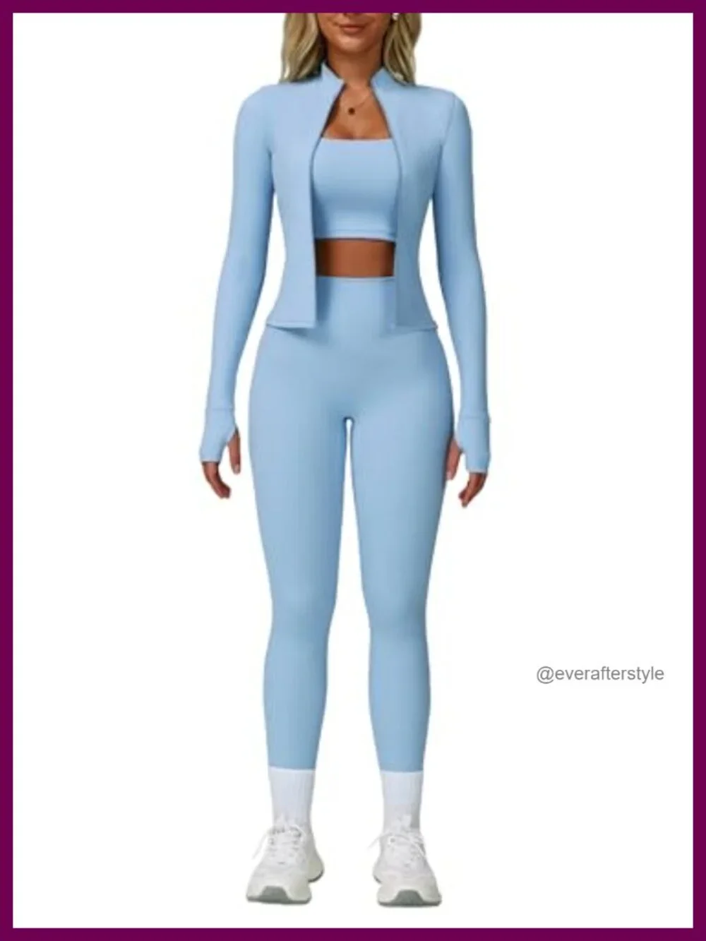 2 Piece Tracksuit Zip Jacket High Waist Leggings